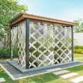 thumbnail image 1 of Sage Green Morocco Outdoor Curtains for Patio Waterproof,Windproof Privacy Curtains with Weighted Bottom,Vintage Grey Shabby Chic Plaid Outside Drapes for Picnic Garage Yard Cabana 54"x84" 2 Panel, 1 of 8
