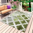 thumbnail image 1 of Sage Green Morocco Outdoor Rug for Patio/Deck/Porch, Non-Slip Large Area Rug 4 x 6 Ft, Vintage Grey Shabby Chic Plaid Indoor Outdoor Rugs Washable Area Rugs, Reversible Camping Rug Carpet Runner, 1 of 8