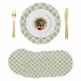 thumbnail image 1 of Sage Green Morocco Round 13 Inch Placemats Set of 6, Geometric Moroccan Abstract Art HeatResistant Non Slip Place Mats for Dining Table, Wipeable Braided Kitchen Table Mats for Housewarming, 1 of 9