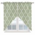 thumbnail image 1 of Sage Green Morocco Swag Valances for Windows, Kitchen Curtains 36 Inch Length 2 Panels Set, Boho Abstract Geometric Grid Plaid Short Curtains for Small Windows Rod Pocket Cafe Curtains Drapes 28"x36", 1 of 8