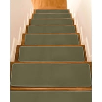 Sage Green Non-Slip Stair Treads for Wooden Steps, 4 Pack-8x30in Carpet Stair Mats with Adhesive Backing, Noise-Reducing Step Covers for Indoor Stairs, Easy to Install & Residue-Free
