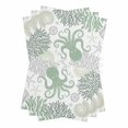 thumbnail image 1 of Sage Green Octopus Coastal Kitchen Towels Set of 3, Water Absorbent Dish Towel, Nautical Coral Starfish Decorative Hand Towels - Quick Drying Cloth for Cooking Baking, 18x28 Inch, 1 of 8