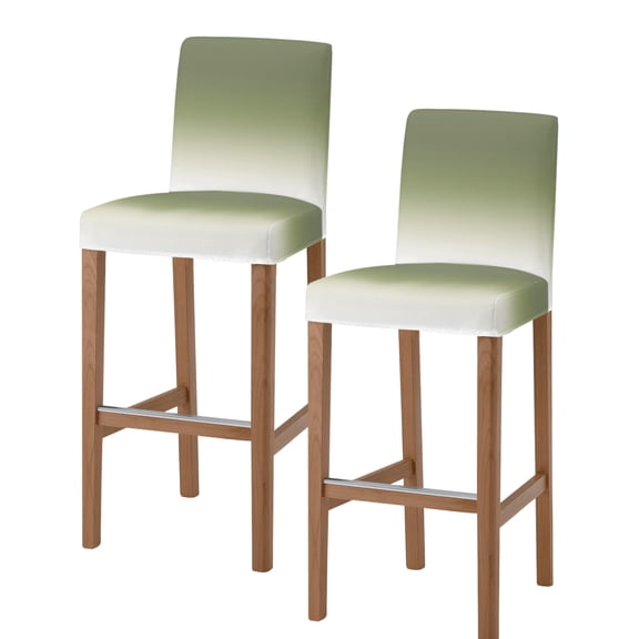 Sage Green Ombre Bar Stool Covers Set of 2, Farmhouse Sage Green Ombre Stretch Washable Bar Chair Covers with Backs, Removable Pub Counter Height Chair Cover for Kitchen Dining Room Cafe