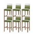 thumbnail image 1 of Sage Green Ombre Bar Stool Covers Set of 6, Modern Abstract Art Texture Stretch Washable Bar Chair Covers with Backs, Removable Pub Counter Height Chair Cover for Kitchen Dining Room Cafe, 1 of 7