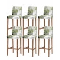 thumbnail image 1 of Sage Green Ombre Bar Stool Covers Set of 6, Vintage Shabby Abstract Plaid Art Stretch Washable Bar Chair Covers with Backs, Removable Pub Counter Height Chair Cover for Kitchen Dining Room Cafe, 1 of 7