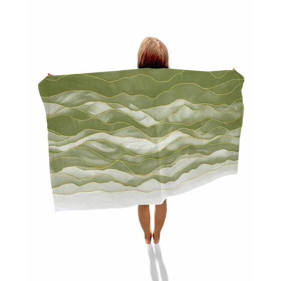 Sage Green Ombre Beach Towels Oversized Super Absorbent, Modern Moire Abstract Art Luxury Lightweight Bath Towel Quick Dry Sets For Bathroom/Pool/Rv Camping/Beach Play/Gym Room/Picnic 23"x47"