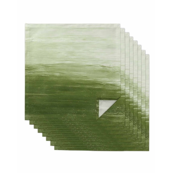 Sage Green Ombre Cloth Napkins Set of 8 Reusable Dinner Napkins, Modern Abstract Art Ocean Oil Painting Cocktail Napkin Washable Table Napkins for Wedding/Holiday Party/Baby Shower 20"x20"
