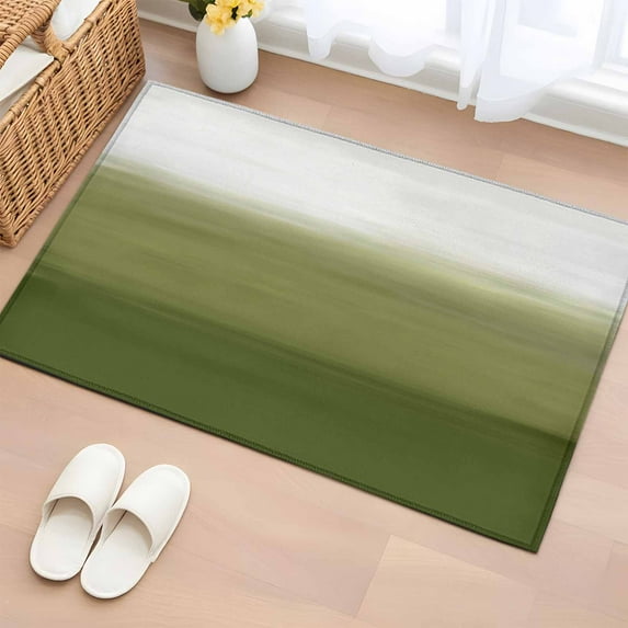 Sage Green Ombre Entryway Rug 2'x3' Non Slip Front Door Mats, Modern Abstract Art Texture Entrance Rugs Indoor Outdoor Carpet, Washable Floor Mats Small Area Rug for Bedroom Kitchen