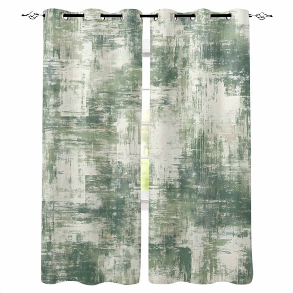 Sage Green Ombre Kitchen Curtains Gradient Abstract Art Vintage Grey Cafe Short Curtains for Bathroom Blackout Window Curtain Grommet Small Window Treatment Drapes for Bedroom Living Room 27.5"x39"x2