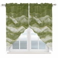 thumbnail image 1 of Sage Green Ombre Kitchen Window Curtains, Swag Curtains Valance for Bedroom Living Room Bathroom, Modern Moire Abstract Art Luxury Rod Pocket Window Treatment Curtain Block Drapes 2 Panels 36"x36", 1 of 5