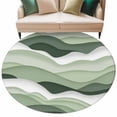 thumbnail image 1 of Sage Green Ombre Large Area Rugs for Bedroom Living Room, Soft Non Slip Carpet Bedside Rug, Modern Moire Geometric Abstract Round Floor Cover Kitchen Accent Rug 8' for Dining Room/Office, 1 of 9