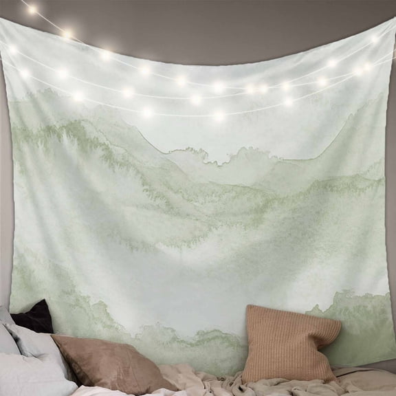 Sage Green Ombre Mountain Tapestry for Bedroom Wall Hanging Tapestry, Nature Abstract Art Marble Ceiling Backdrop Tapestries Poster Blanket Wall Decor for Teens Room Living Room Dorm 59" x 79"