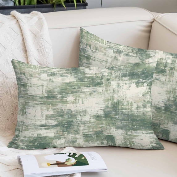 Sage Green Ombre Pillow Covers King, Gradient Abstract Art Vintage Grey Soft Brushed Microfiber Breathable Throw Pillow Covers, Pillowcase with Zipper for Couch Sofa Bedroom Living Room 20"x36"