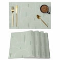 thumbnail image 1 of Sage Green Ombre Placemats Set of 12, Farmhouse Stripes Modern Abstract Art Placemats for Dining Table, Place Mats for Kitchen Tabletop, Waterproof Wipeable Dining Table Mats Set, 1 of 9