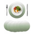 thumbnail image 1 of Sage Green Ombre Round Placemats Set of 6 for Dinning Tables,Heat-proof Braided Table Mats 13 Inch,Modern Sage Green Abstract Art Washable Place Mat for Kitchen Restaurant Party Decor Table Setting, 1 of 9