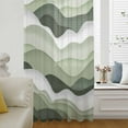 thumbnail image 1 of Sage Green Ombre Semi Sheer Curtains Drapes for Living Room, Bedroom, French Doors Window 84 Inches Long, Modern Moire Geometric Abstract Rod Pocket Chiffon Curtain Drapery Voile Draperies Panel, 1 of 6