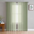 thumbnail image 1 of Sage Green Ombre Sheer Curtains 63 Inch Length 2 Panels Set for Living Room/Bedroom, Modern Gradient Abstract Art Semi Curtain Sheers Drapes Rod Pocket Curtains Window Treatment Set 52''x63''x2, 1 of 7