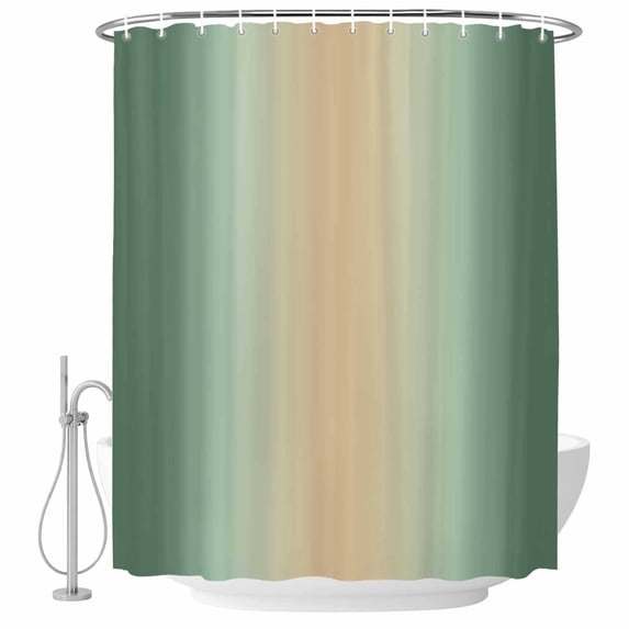 Sage Green Ombre Shower Curtain, Waterproof Shower Curtains for Bathroom, Modern Yellow Gradient Farmhouse Art Washable Fabric Bathtub Curtain Set Bath Decor with 12 Hooks Stall 36"x72"