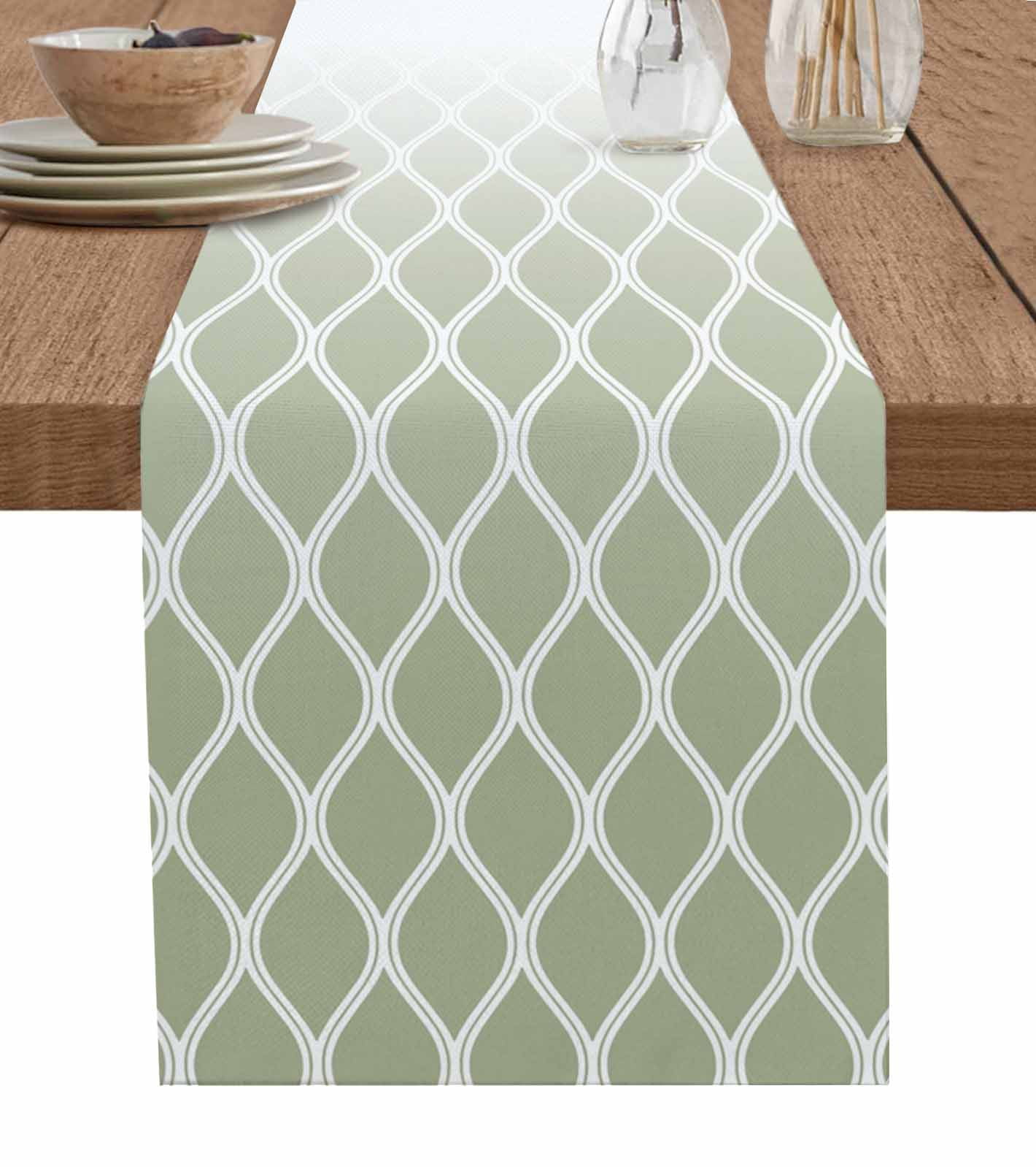 Shaw Green Modern Tartan Table Runner - Cotton table runner