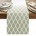 thumbnail image 1 of Sage Green Ombre Stripe Table Runner - 72 Inch Long, Kitchen Dining Table Runner Dresser Scarves, Modern Abstract Gradient Striped Farmhouse Decor for Coffee Tables Wedding Party Banquet, 1 of 8