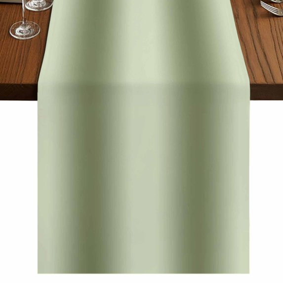Sage Green Ombre Table Runner 90 Inches Long,Modern Abstract Art Farmhouse Gradient Cotton Linen Table Runners Dresser Scarves,Decorative Tabletop Scarf Furniture Cover for Home Dinner Party 13"x90"
