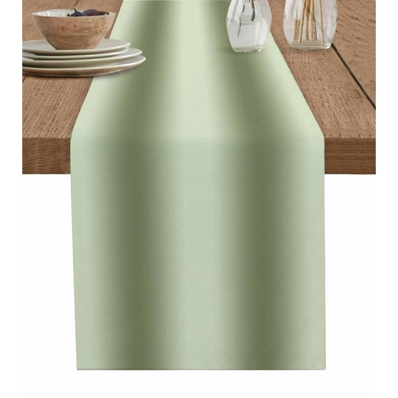 Sage Green Ombre Table Runner Modern Abstract Art Tablerunners 13 x 48 Inch, Table Decorations Tabletop Scarf for Summer Gathering Holiday Farmhouse Kitchen Dining Decor