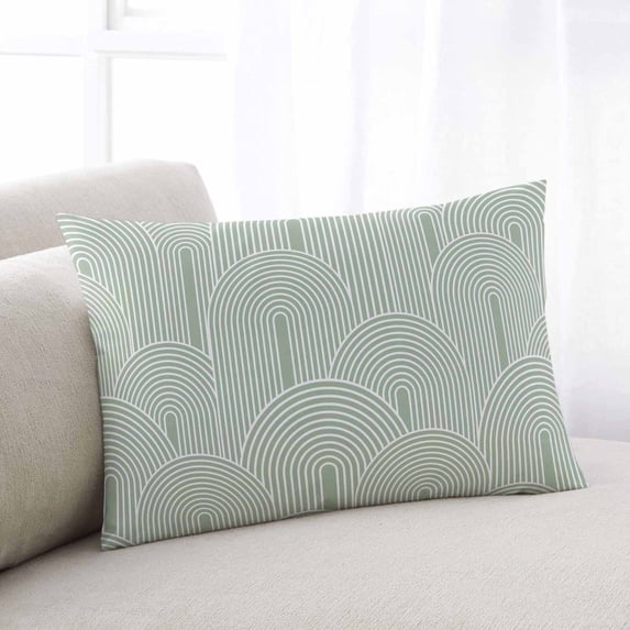 Sage Green Ombre Throw Pillow Covers, Farmhouse Stripes Modern Abstract Art Soft Breathable Pillow Cases with Invisible Zipper for Sleeping, Standard Pillowcases for Couch Bed Sofa Chair 20x26 Inches