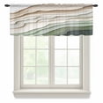 thumbnail image 1 of Sage Green Ombre Valance Curtains for Kitchen/Living Room/Bathroom/Bedroom Window, Rod Pocket Small Topper Half Short Window Curtains Voile Sheer Scarf, Modern Abstract Geometric Art 54"x18", 1 of 8