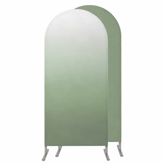 Sage Green Ombre Wedding Arch Cover, Stretchy Spandex Arch Backdrop Stand Covers 4 FT, Modern Sage Green Abstract Art Round Top Arched Backdrop Cover for Birthday Party Ceremony Baby Shower Event