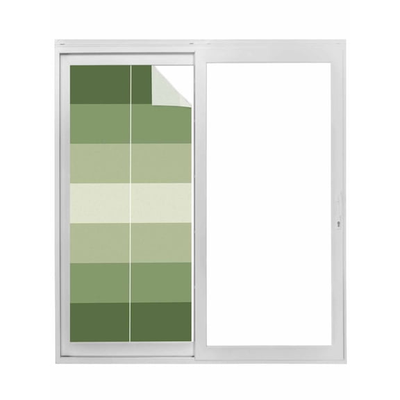 Sage Green Ombre Window Privacy Film, Sage Green Gradient Woods Farmhouse Static Cling UV Sun Blocking Tint Film Heat Control Windows Films for Bedroom Bathroom, Window Stickers 23.6"x59"