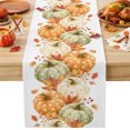 thumbnail image 1 of Sage Green Orange Pumpkins Fall Cotton Linen Rectangle Table Runners 13"x48", Thanksgiving Maple Leaves Coffee Table Runner Dresser Scarves Luxury Table Runners for Wedding Party Banquet Dinner Decor, 1 of 8