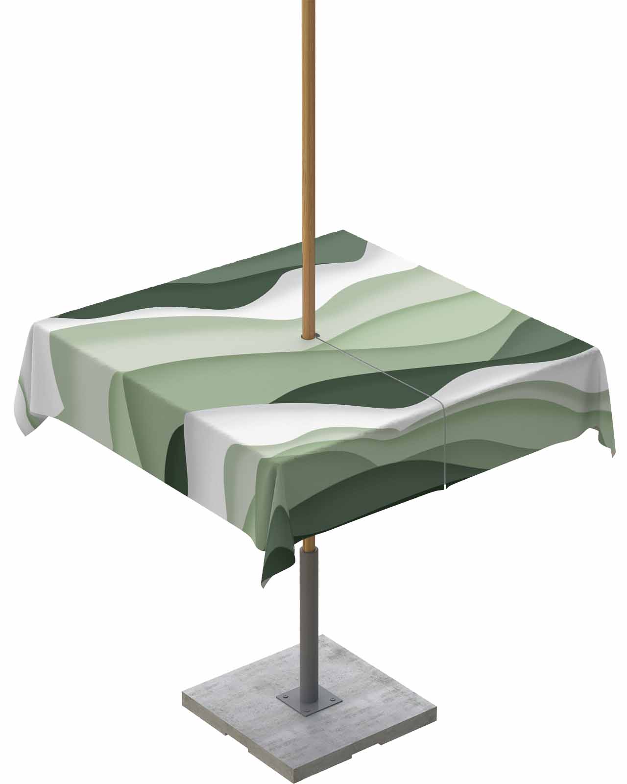 Sage Green Outdoor Tablecloth with Umbrella Hole and Zipper,Waterproof