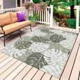 thumbnail image 1 of Sage Green Palm Leaves Outdoor Rug for Patio/Deck/Porch, Non-Slip Large Area Rug 6 x 9 Ft, Summer Tropical Botanical Farmhouse Indoor Outdoor Rugs Washable Area Rugs, Camping Rug Carpet Runner, 1 of 8
