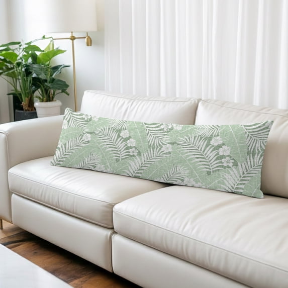 Sage Green Palm Tree Body Pillow Cover,Pillowcase Protectors with Zipper,Breathable Decorative Throw Pillow Case Cover,Summer Tropical Plants Leaves Vintage Flowers Pillow Shams for Couch 20x54Inch