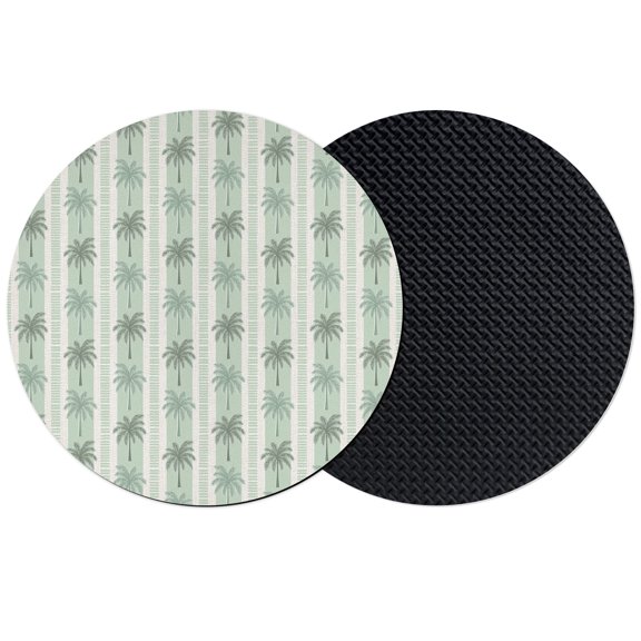 Sage Green Palm Trees Coasters Set of 2, Absorbent Coasters for Drinks, Summer Tropical Botanical Rustic Coaster for Desk Coffee Table Protection, Home Decor House Warming Gifts 4"