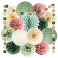 thumbnail image 1 of Sage Green Party Decorations, Boriyuan Paper Lanterns Tissue Paper Pompoms Paper Fan Circle Dots Garland for Birthday Engagement Bridal Shower Wedding Garden Party Supplies, 1 of 8