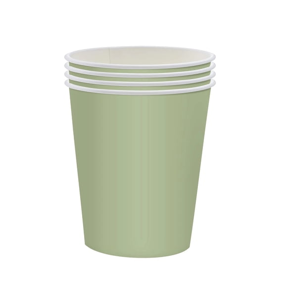 Sage Green Party Tableware Set Disposable Paper Plates Cups Napkins Tablecloth Jungle Safari Theme Party Supplies for Baby Shower Birthday