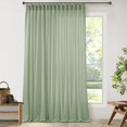 thumbnail image 1 of Sage Green Patio Sliding Door Curtains 100 Width 102 Inches Long Pinch Pleated Curtain Drape with Hooks Rings Light Filtering Semi Sheer Farmhouse Extra Wide 100x102 Curtain for Living Dining Room, 1 of 17