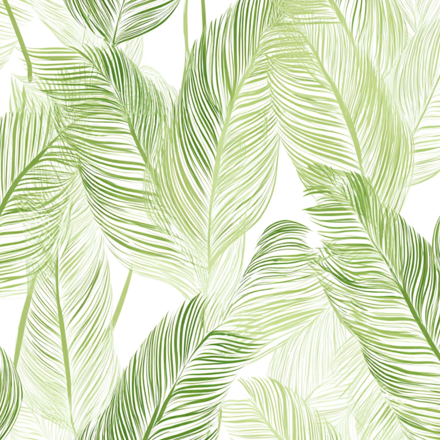 Sage Green Peel and Stick Wallpaper Tropical Green Leaf Delicate Line Wall Mural 23.6in x 9.8ft Self Adhesive Removable Wall Paper Renter Friendly Wallpaper for Girls Bedroom