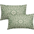 thumbnail image 1 of Sage Green Pillow Covers 12x20 Set of 2 Sage Cream Bohemian Ethnic Carpet Boho Style Pattern Decorative Lumbar Throw Pillows Outdoor Rectangle Cushion Cases Farmhouse Decor for Home Sofa Bed, 1 of 6