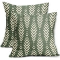 thumbnail image 1 of Sage Green Pillow Covers 16x16 Set of 2 Boho Pattern Cream Herringbone Geometric Print Bohemian Ethnic Print Decorative Throw Pillows Outdoor Pillowcase Farmhouse Cushion Case Couch Sofa Bed Decor, 1 of 5