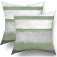 thumbnail image 1 of Sage Green Pillow Covers 18x18 Set of 2 Light Grey Gray White Modern Abstract Art Striped Throw Pillows FarmhouseOutdoor Decorative Pillowcase Cotton Square Cushion Cover for Home Couch Bed, 1 of 6