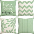 thumbnail image 1 of Sage Green Pillow Covers 18x18 Set of 4,Outdoor Decorative Throw Pillow Covers for Couch Summer Modern Pillowcase Farmhouse Linen Cushion Case for Patio Home Decoration(Sage Green), 1 of 6