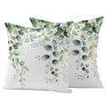 thumbnail image 1 of Sage Green Pillow Covers 2 Pack Eucalyptus Leaf Watercolor Plants Country Pillowcase Waterproof Outdoor Throw Pillow Cover for Patio Garden Square Cushion 16”x16”, 1 of 9