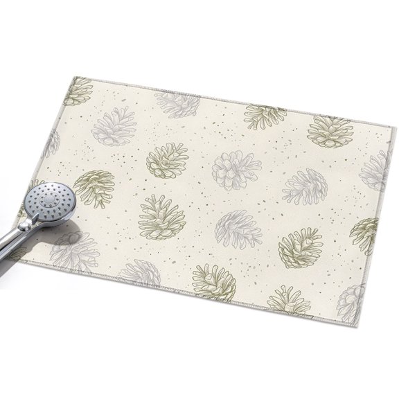 Sage Green Pine Cones Entryway Rug 2x3ft Washable Non Slip Bathroom Rug Low Pile Soft Indoor Floor Front Door Mat Farmhouse Modern Art Rectangle Area Rugs Carpet for Kitchen Office Dining Room Home