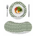 thumbnail image 1 of Sage Green Pine Leaves Round 15 Inch Placemats Set of 8, Abstract Art Geometric Gray Plaid HeatResistant Non Slip Place Mats for Dining Table, Wipeable Braided Kitchen Table Mats for Housewarming, 1 of 9