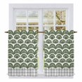 thumbnail image 1 of Sage Green Pine Leaves Tier Curtains 54 Inch Length, Abstract Geometric Gray Plaid Cafe Short Curtains for Bathroom Over Sink, Small Kitchen Curtain Light Filtering Tiered Drapes 2 Panels 27.5"Wx54"L, 1 of 8