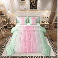thumbnail image 1 of Sage Green and Pink Full Comforter Set 7-Piece Women Abstract Aesthetic Bedding Comforter Sets, Dot and Wave Line Bed in a Bag Gradient Ombre Bedding Set Watercolor Geometric Bed Sheets Set, 1 of 4