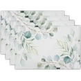 thumbnail image 1 of Sage Green Placemats Set of 4 Washable Non-Slip Heat Resistant 12×18 Inch Spring Watercolor Eucalyptus Leaves Thick Place Mats Decorative Linen Fabric Table Mat for Dining Table Kitchen Home Decor, 1 of 6