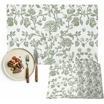 Sage Green Placemats Set of 6 Washable Table Mats for Kitchen Dining Table, Cotton Linen Place Mats for Indoor Outdoor Parties Holiday Decoration, Spring